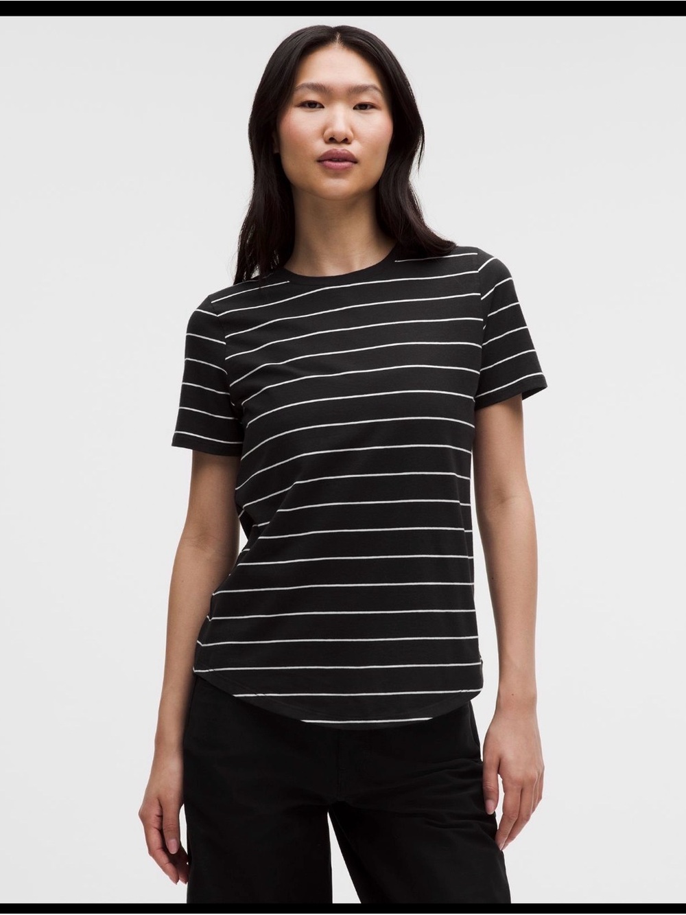Lululemon Love Crewneck in Black and white stripe